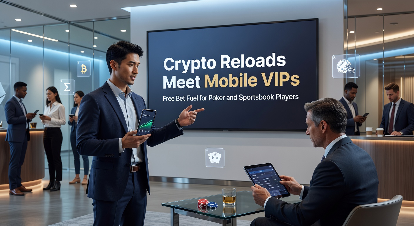 Smartphone screen showing a VIP poker app with crypto deposit notification and free bet offers stacked for sportsbook wagers